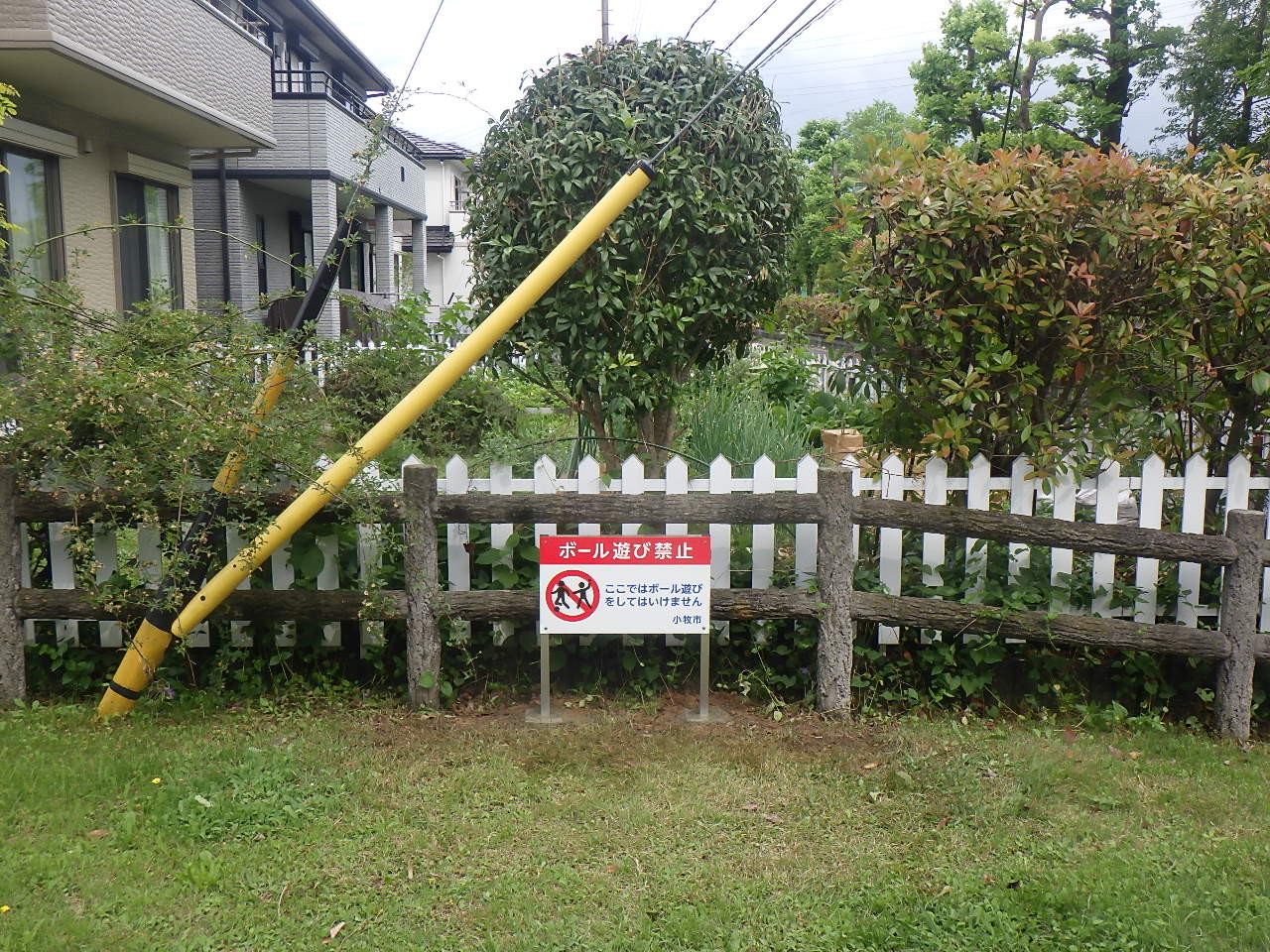 『ボール遊び禁止』看板設置工事 | 道路標識・サイン工事