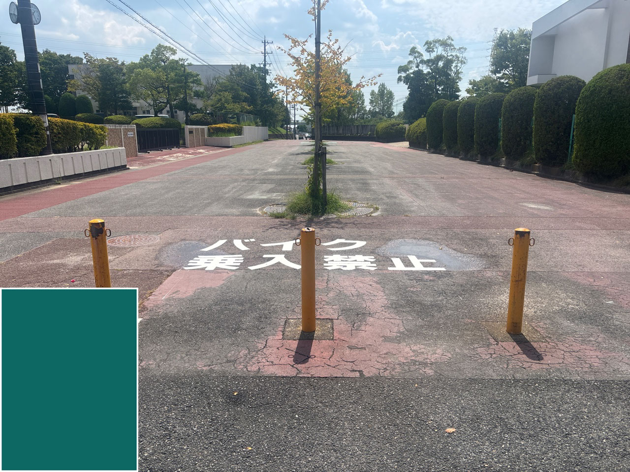 『バイク乗入禁止』区画線設置工事 | 路面標示工事